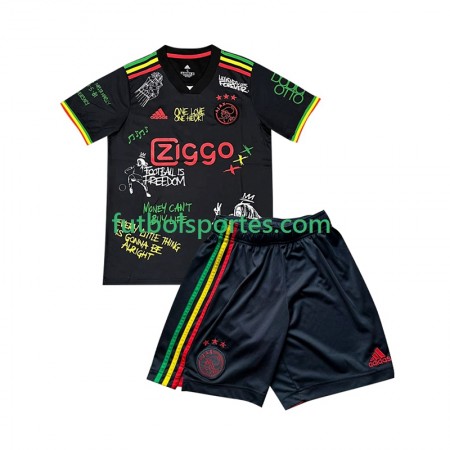 Camiseta AFC Ajax Bob Marley Special Niño Primera Equipación Negro 2025/2026